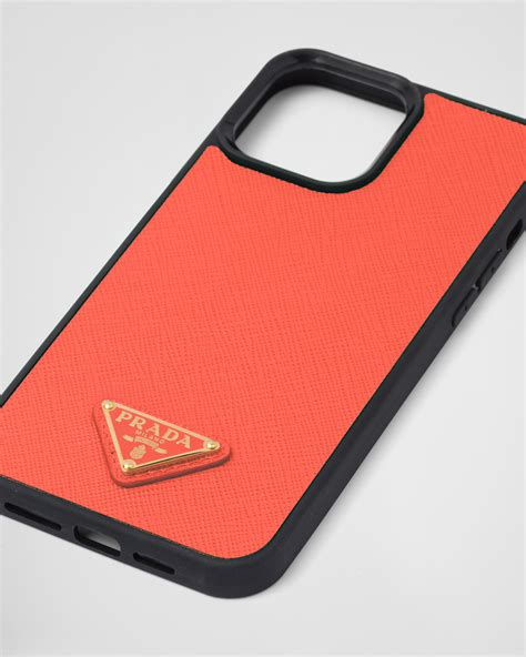 Orange Saffiano leather iPhone 13 Pro cover 